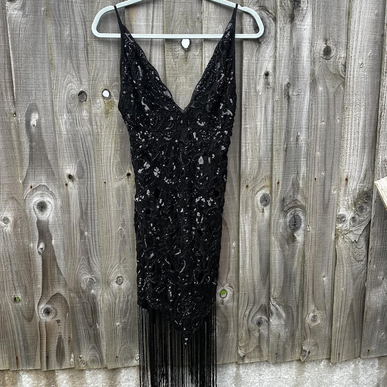 Stunning 1920s Inspired Black Sequin Flapper Dress. Depop