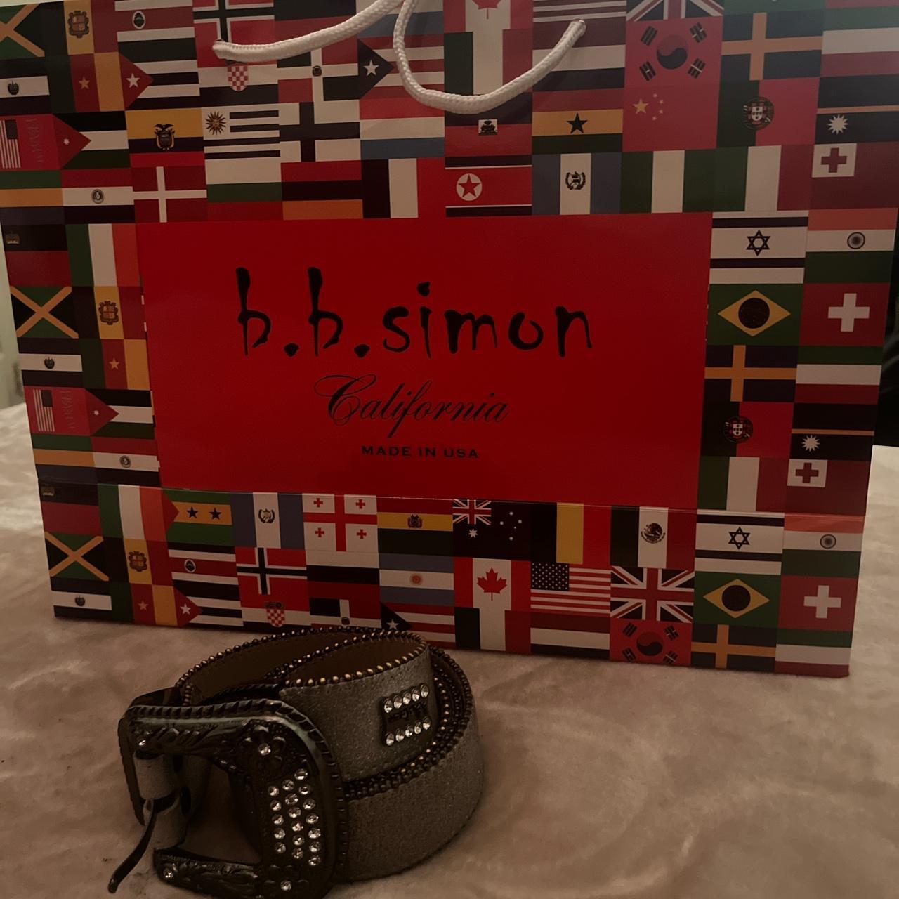 BB Simon Belt Lavasan Black/Red Size 38 Sku - Depop