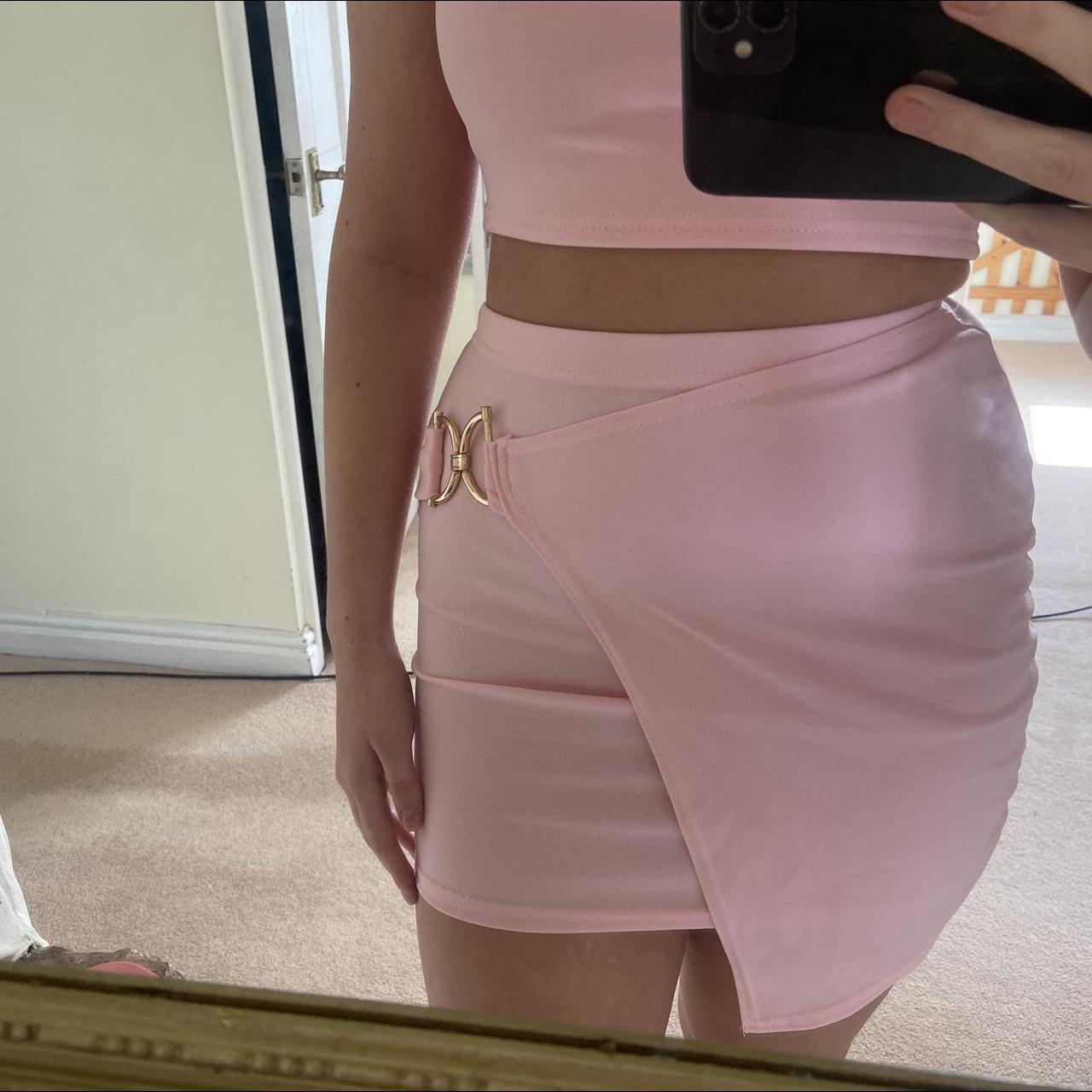Baby pink skirt and top Co ord Worn once Size 6 but... Depop