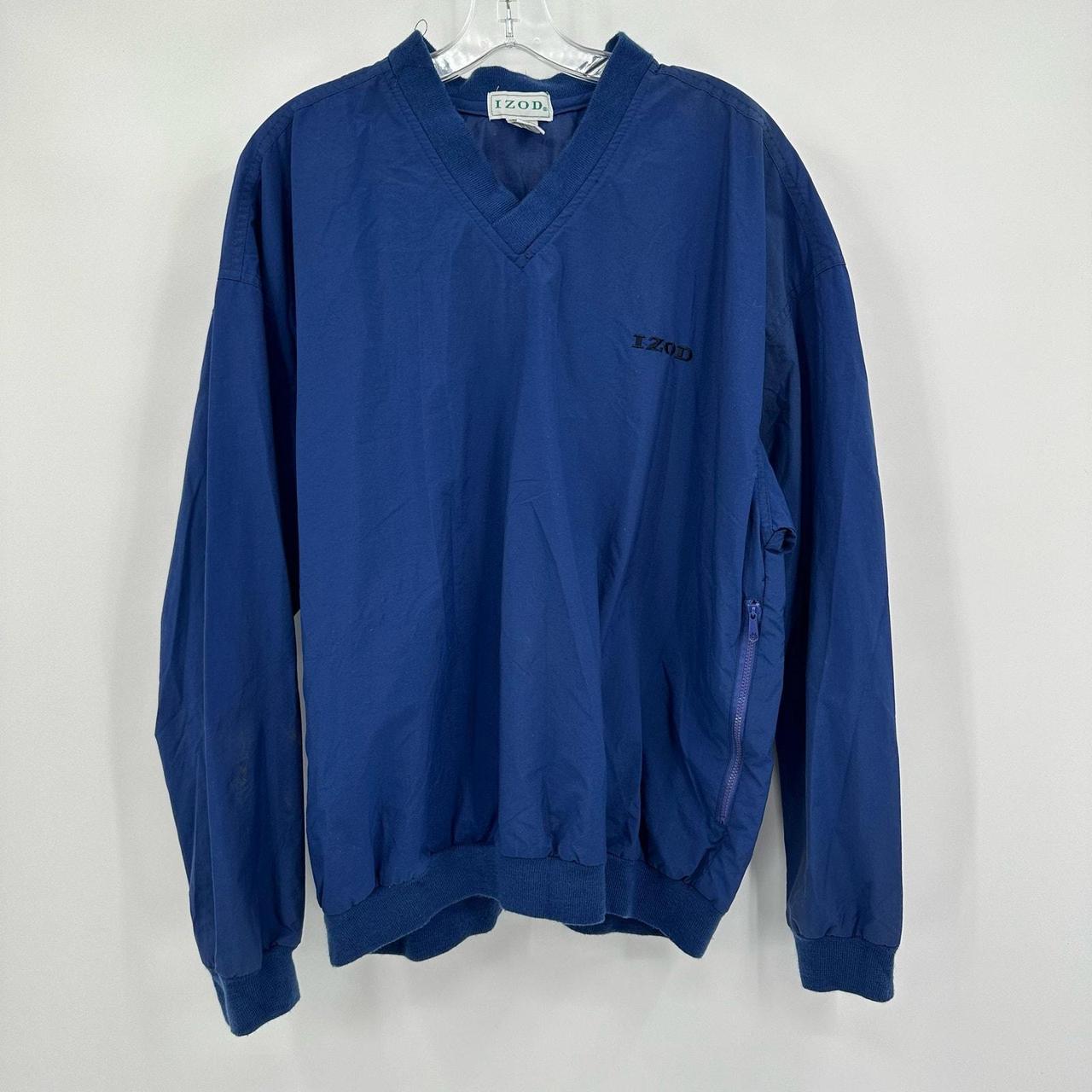 Vintage Izod Pullover Windbreaker Mens Size M Blue