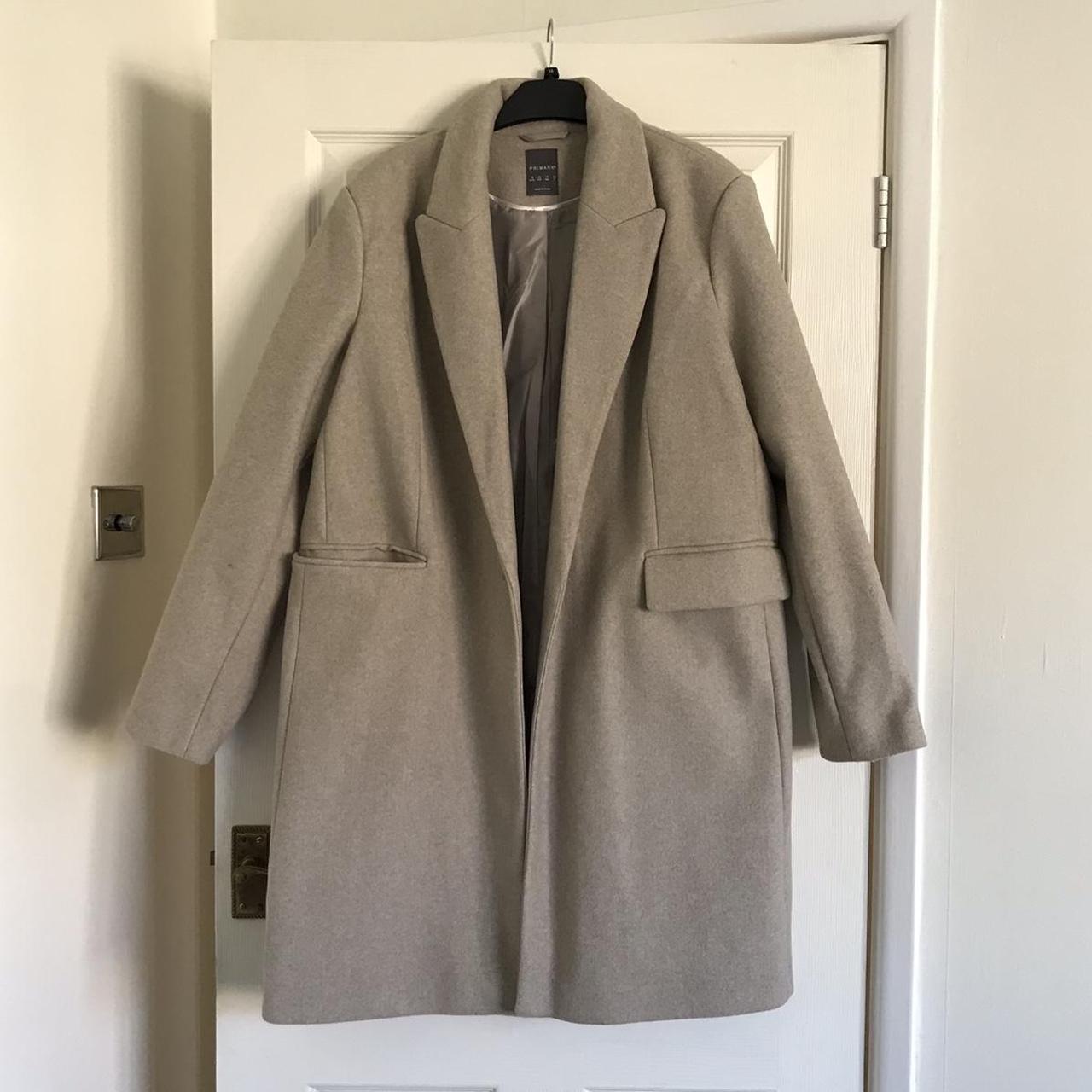 Size 18 Primark beige smart overcoat with pockets.... - Depop