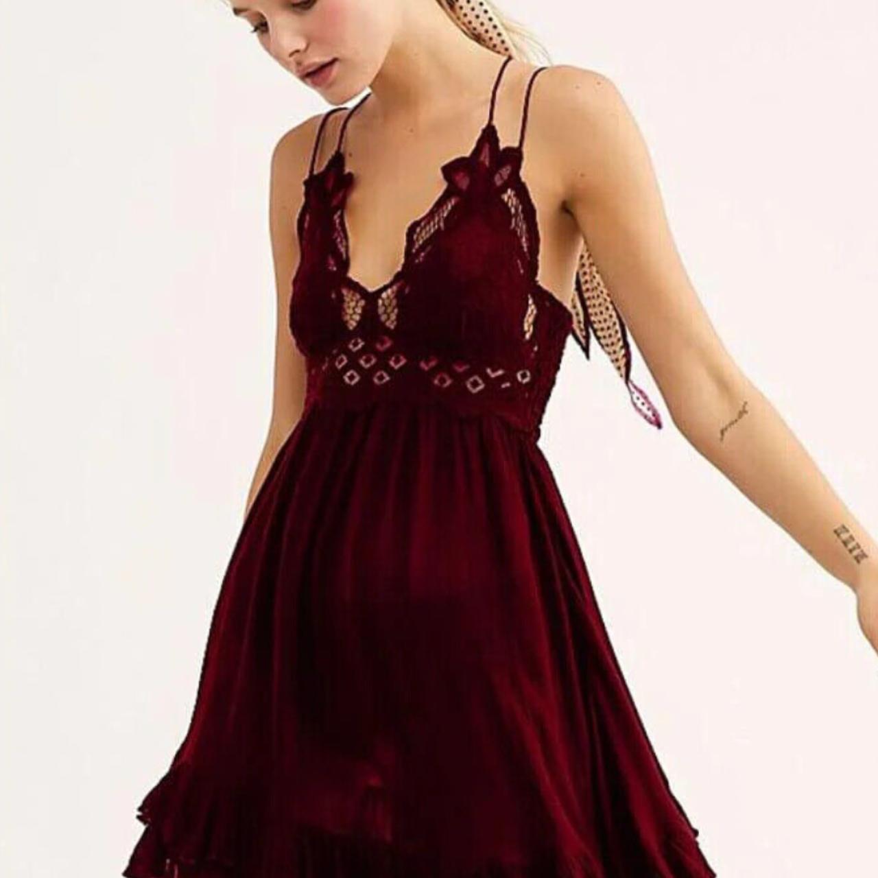 Free People Adella Slip Dress (Wine)