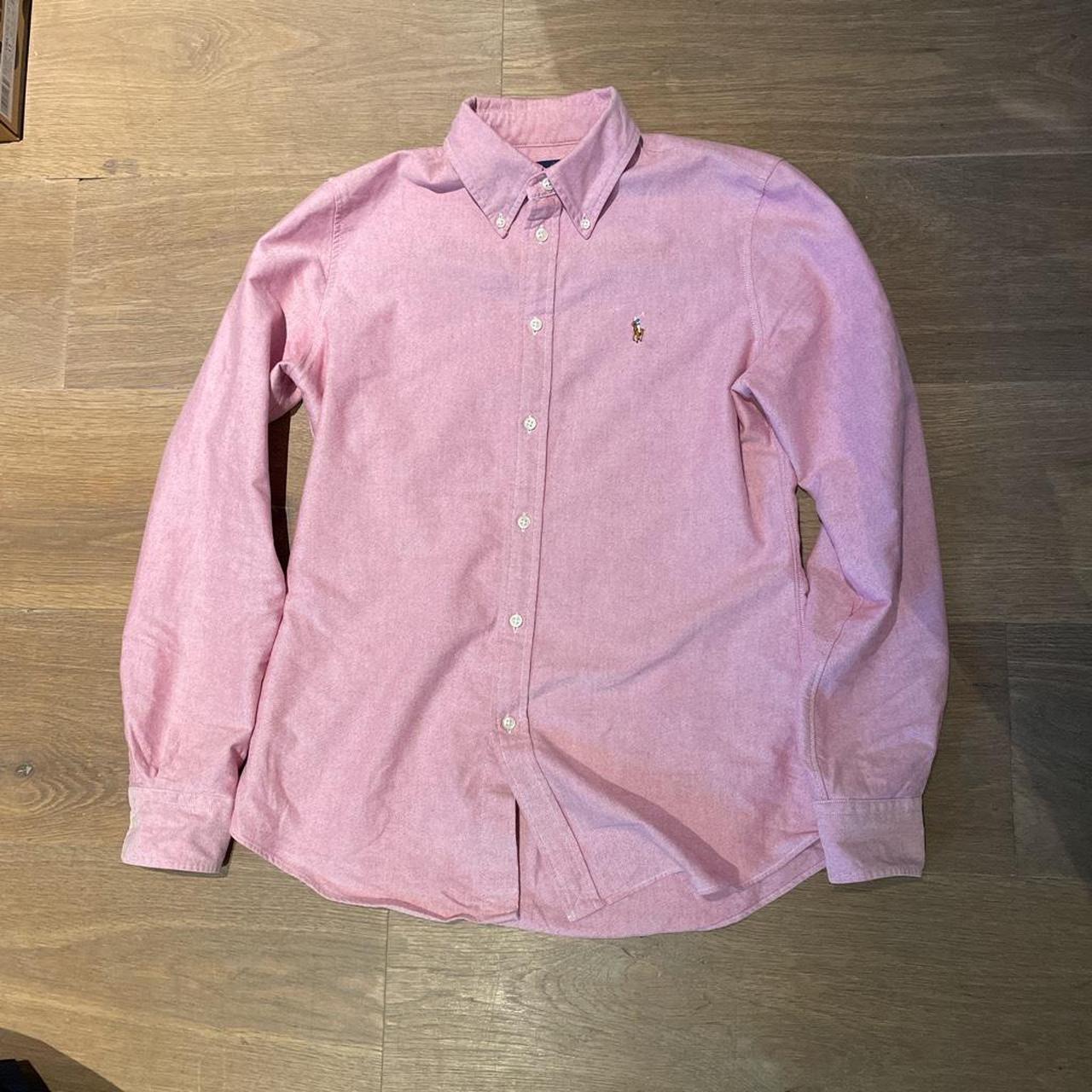 Ralph Lauren Oxford Shirt - Long Sleeved - Pink -... - Depop