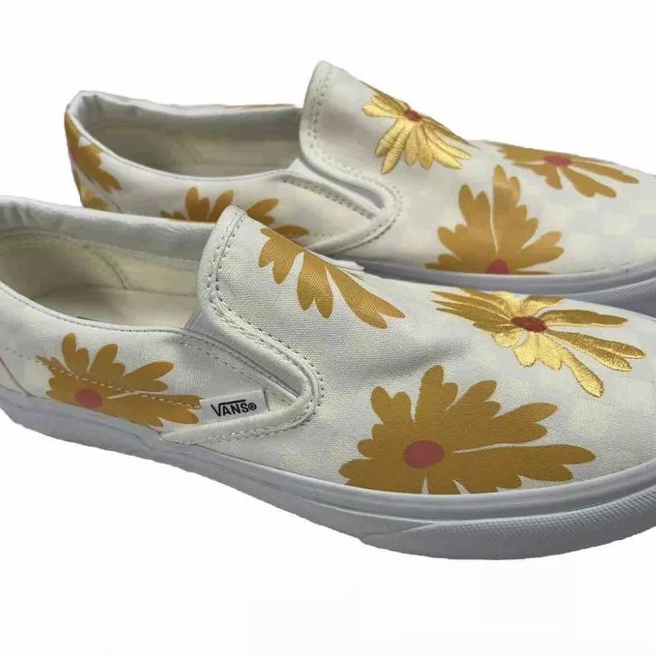 Checkerboard vans flower best sale