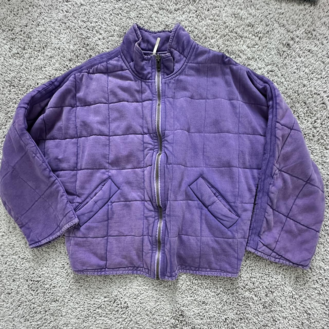 NEW FREE PEOPLE Dolman outlet Quilted Purple Jacket Size LG NWT $198 on FP SITE