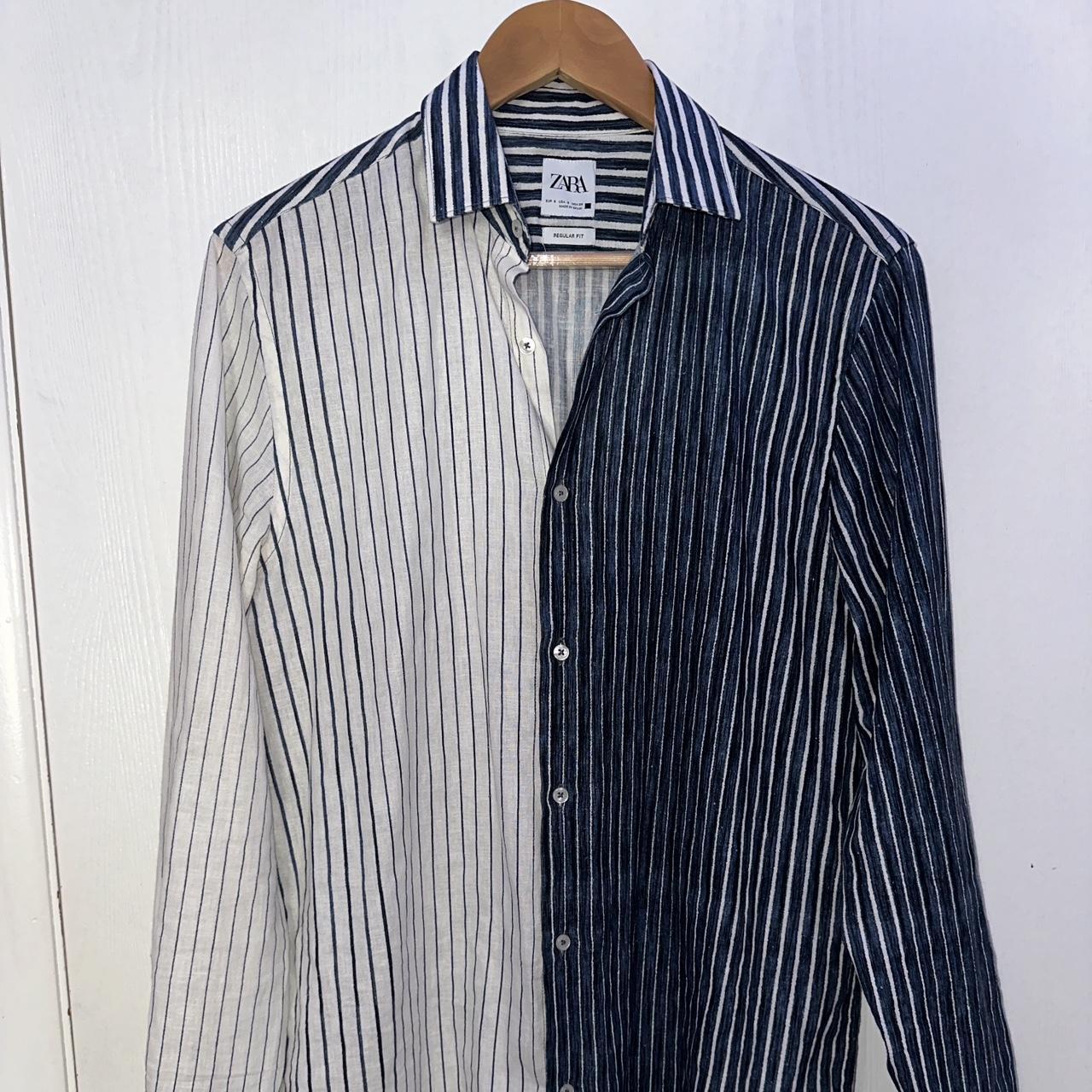 Zara linen cotton blend striped shirt, Bought