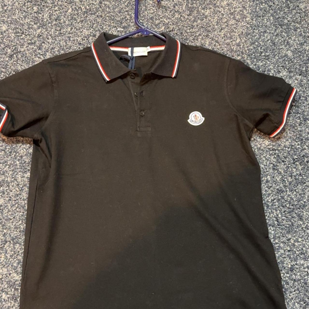 Mens black moncler top polo shirt