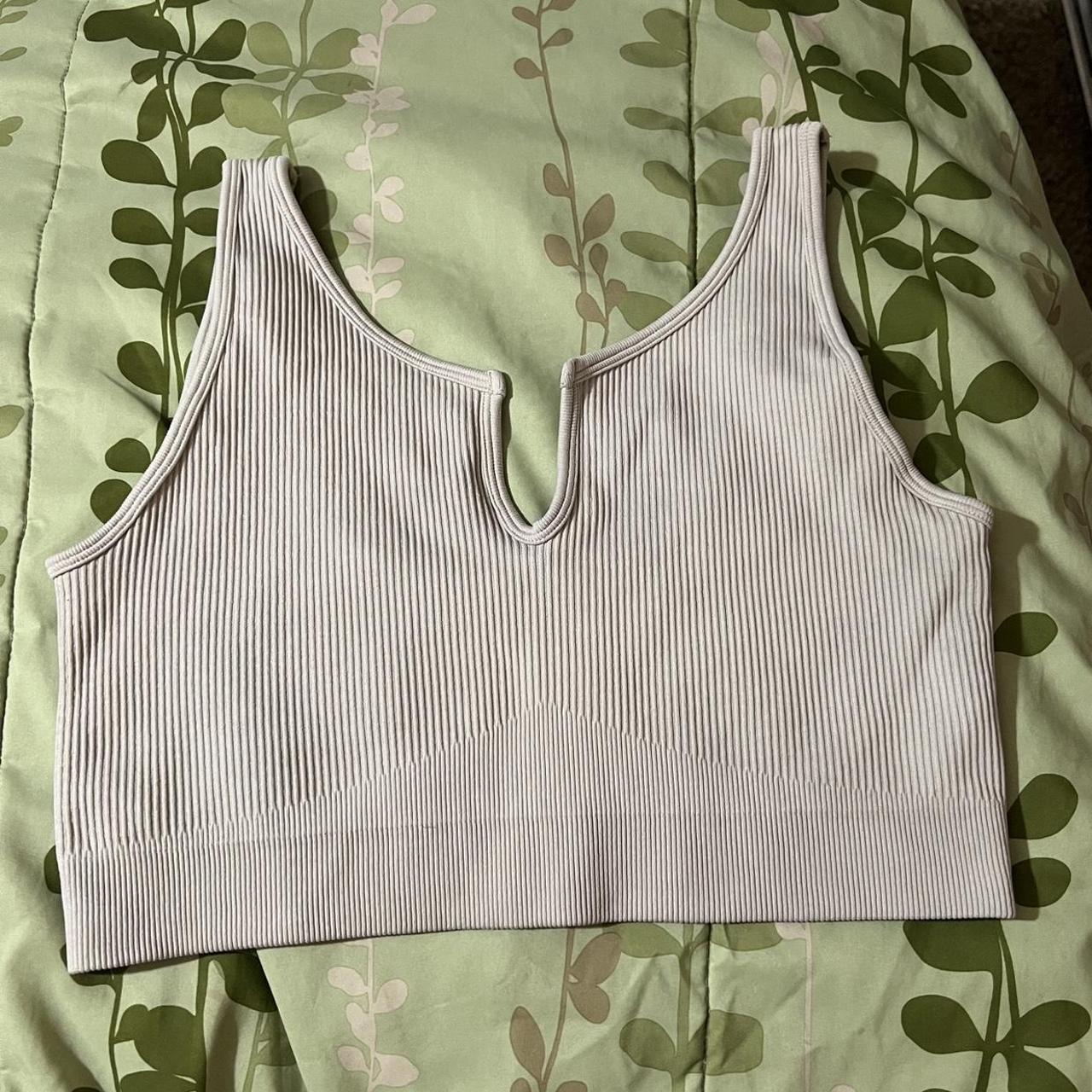 ribbed sports bra, simple skims dupe slay!... - Depop