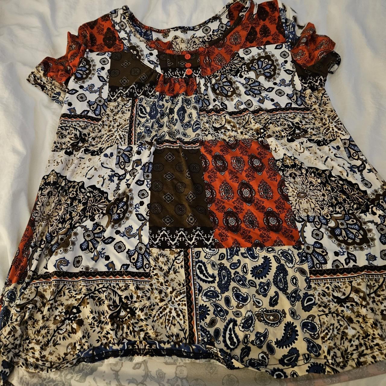 Women's Blouse - Multi - XXL – Unique patchwork t… - image 1