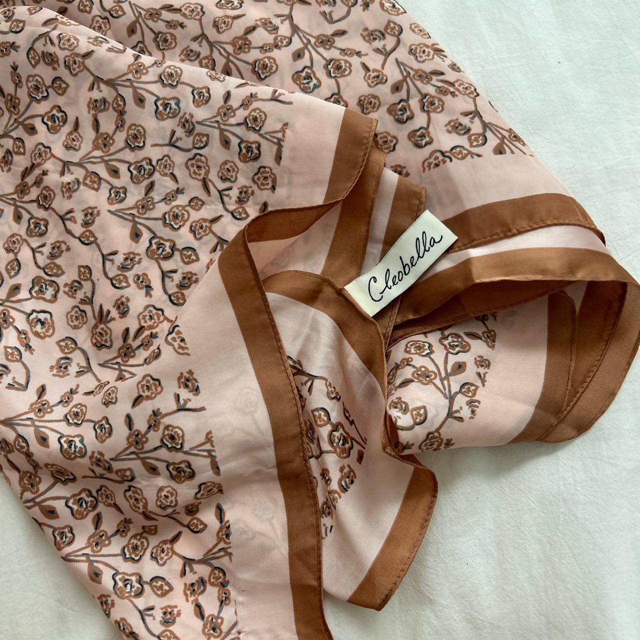 pink floral cleobella satin scarf perfect... - Depop