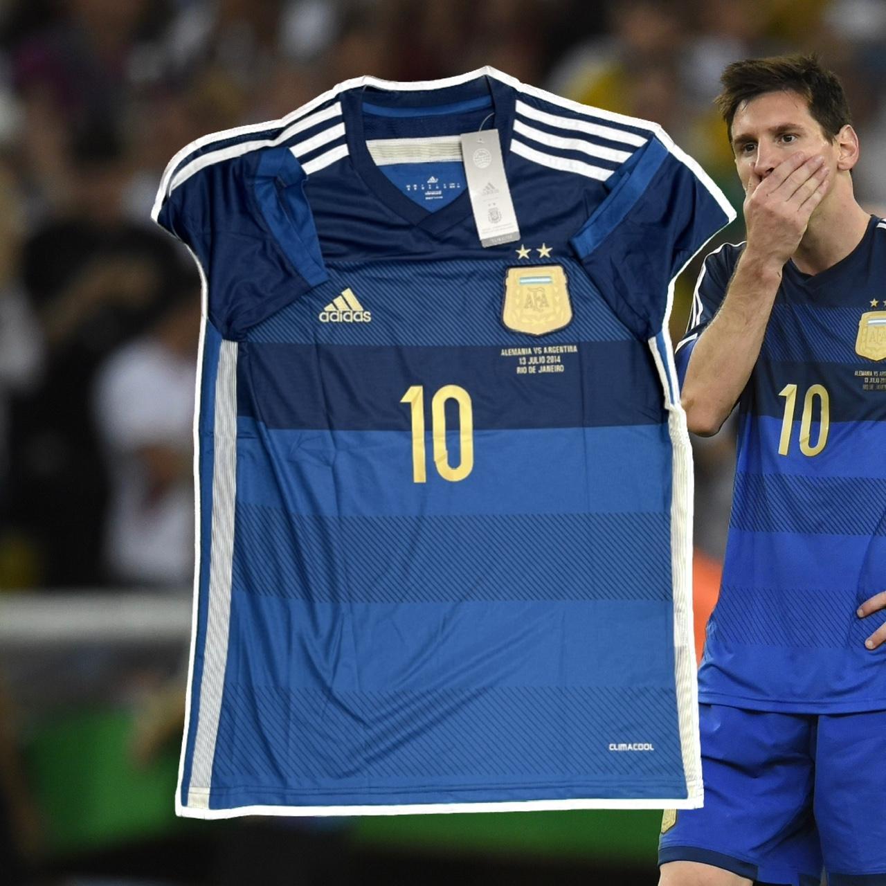 Argentina Away Soccer Jersey Messi #10 World Cup - Depop