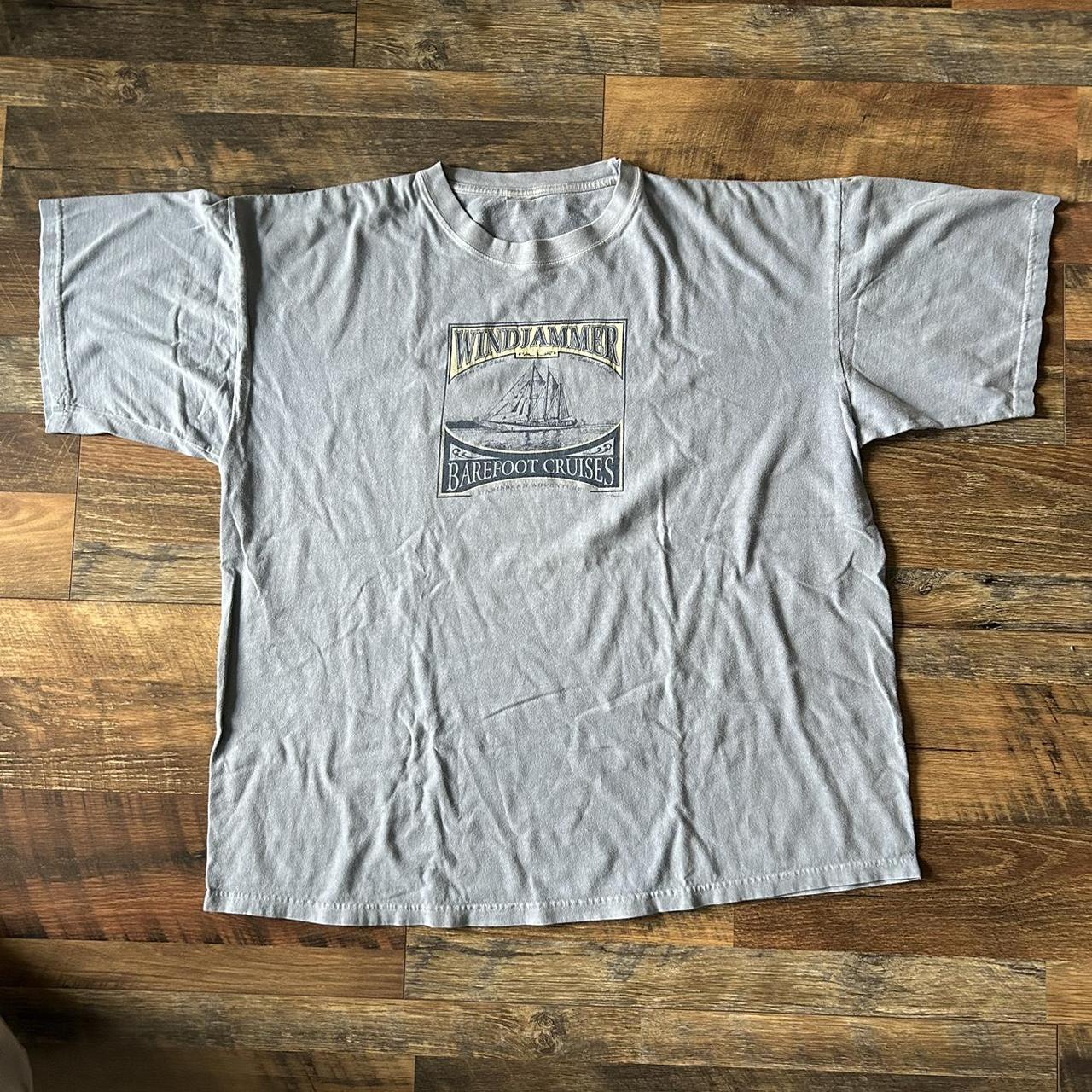 Baby blue graphic tee no tag but fit like xxl... Depop