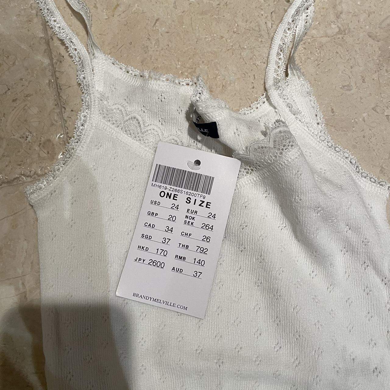 Brandy Melville white lace knit tank top BNWT Depop