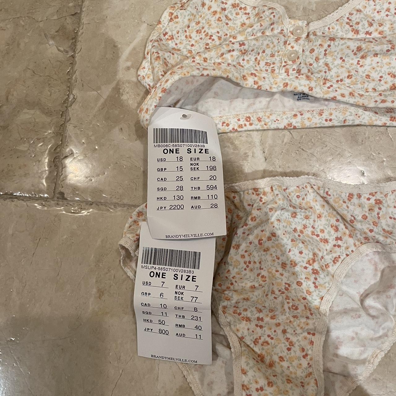 Brandy Melville floral bralette and panties set BNWT | Depop