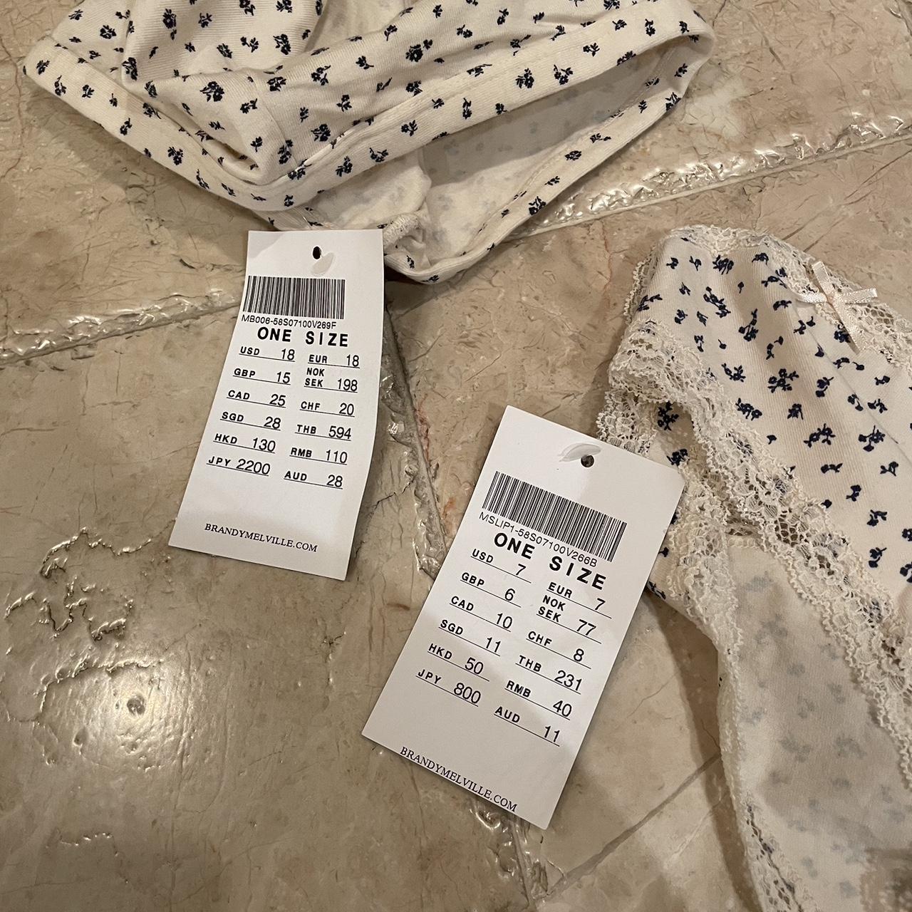 Brandy Melville cream floral bralette and panties...