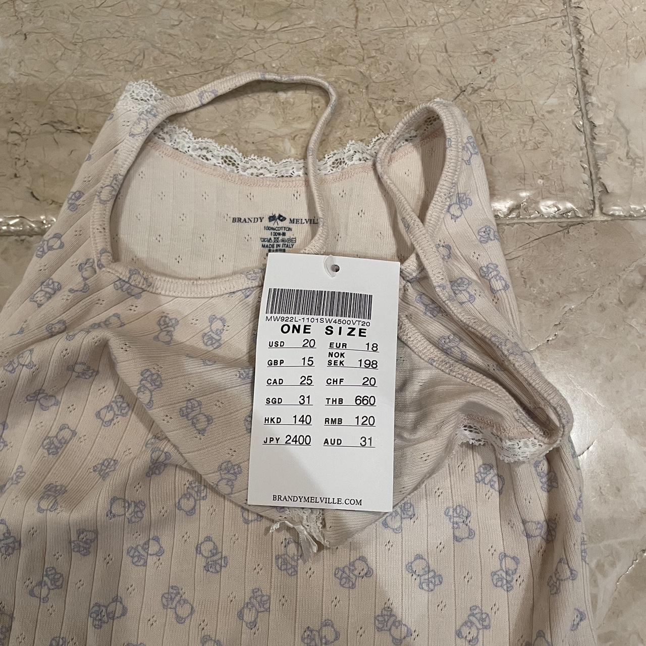 Brandy Melville light pink teddy bear tank top , BNWT