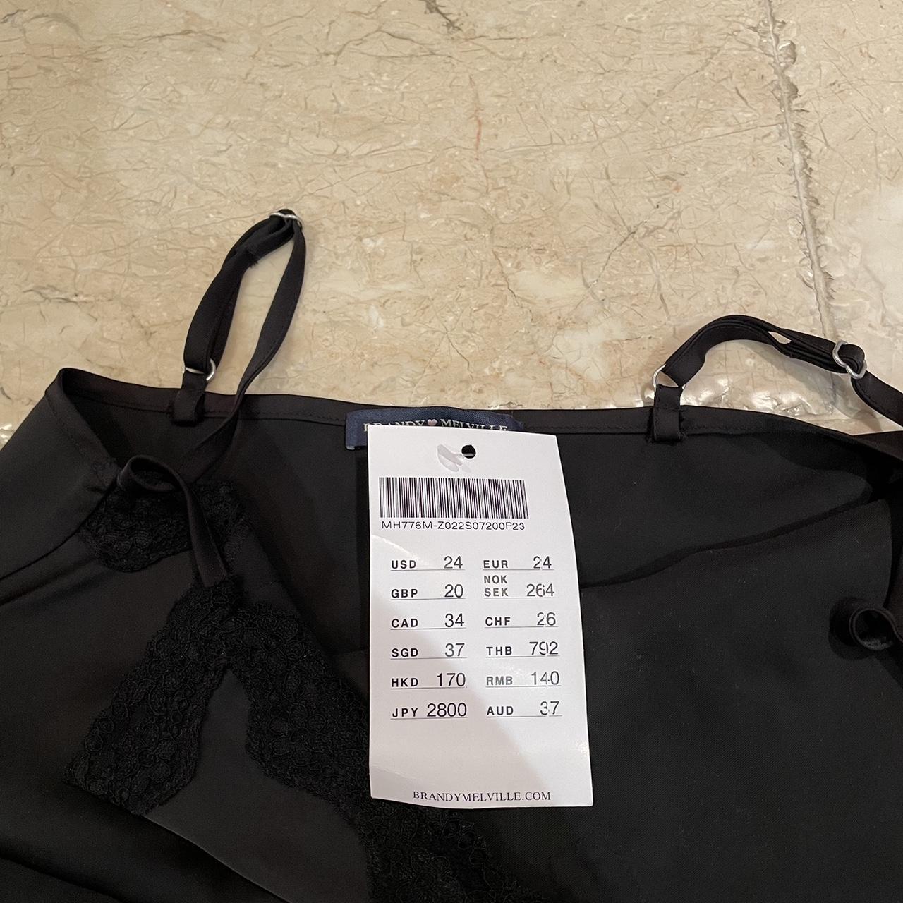 Brandy Melville black lace satin tank top BNWT | Depop