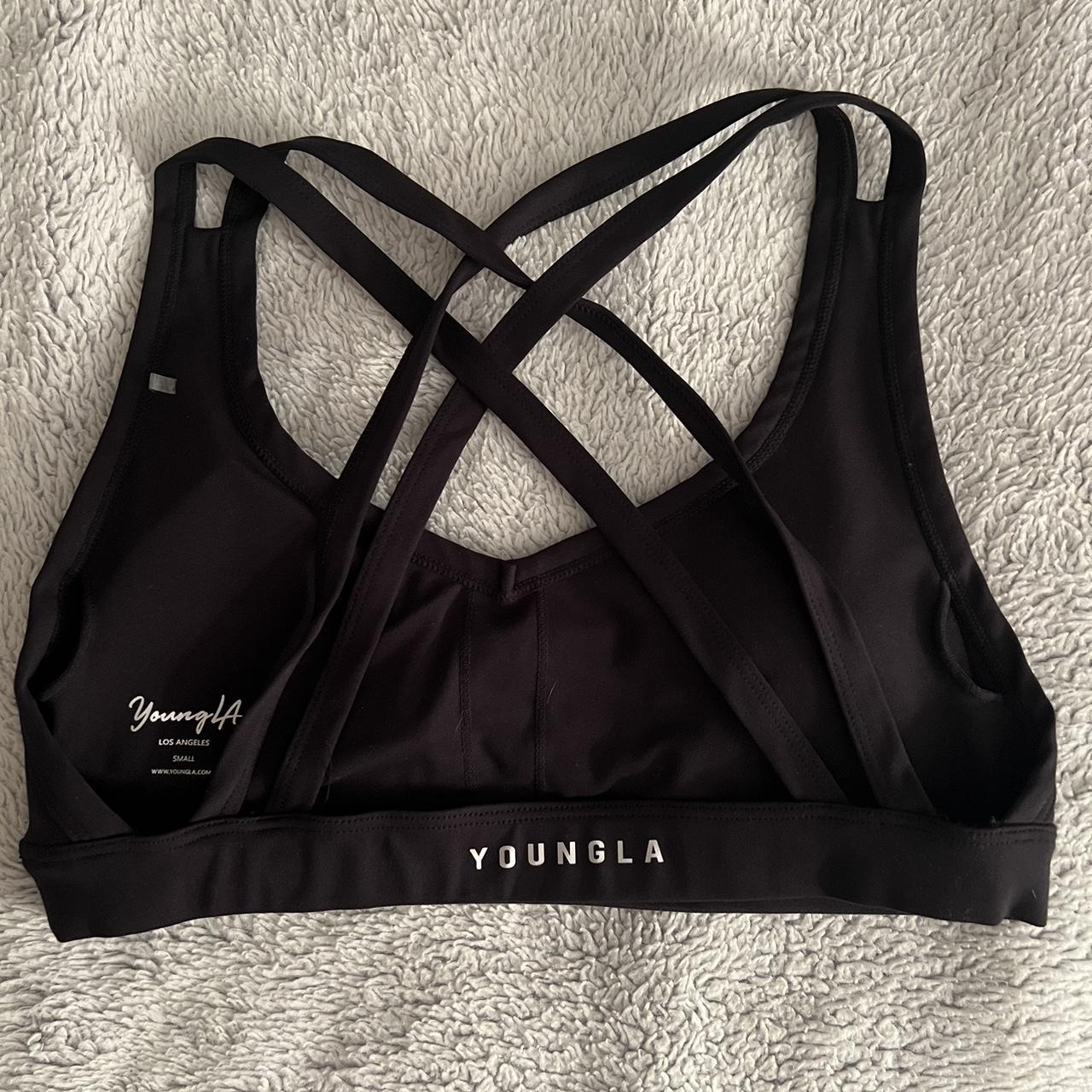 YoungLA Black open back sports bra size small bra... Depop