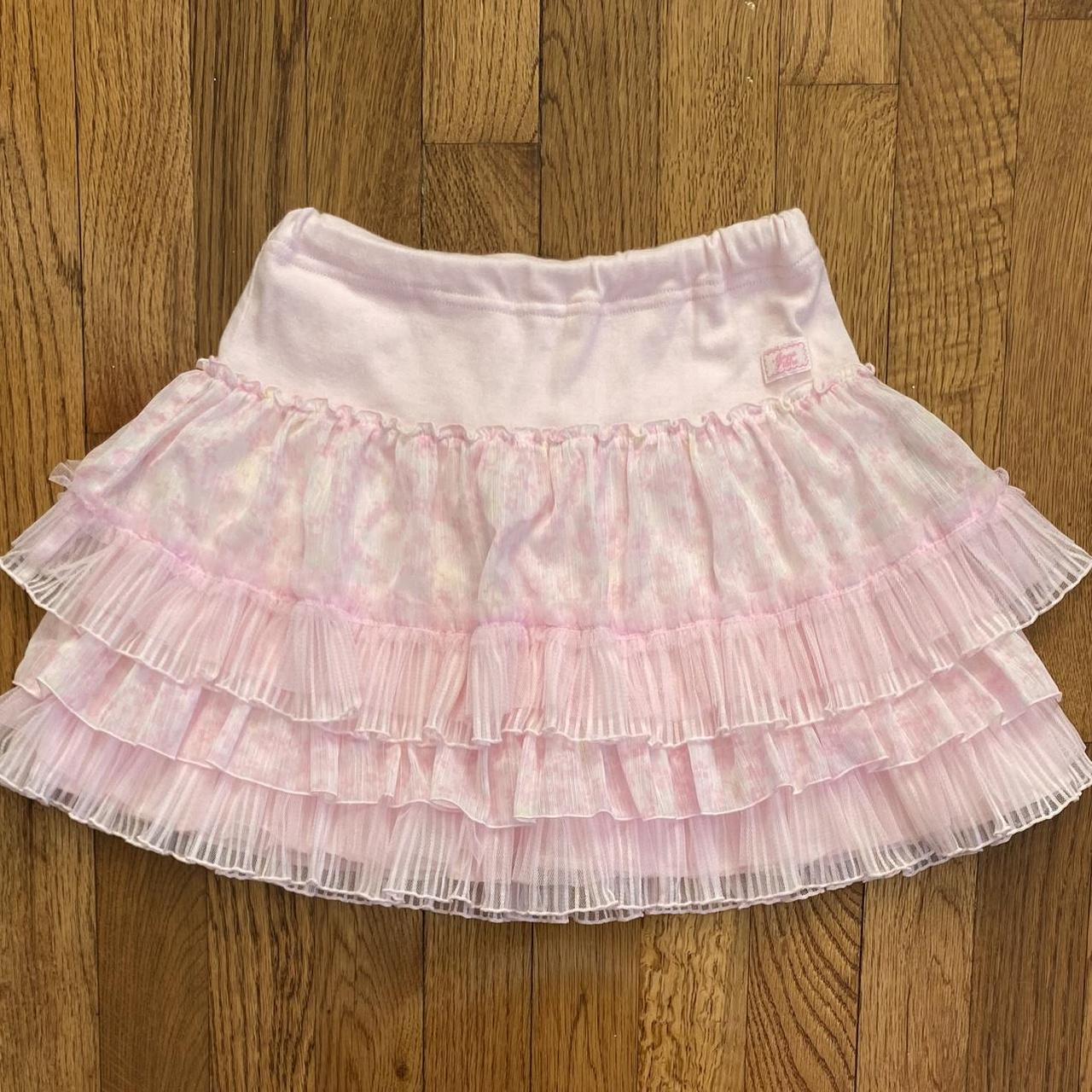 mezzo piano pink ruffle tiered skirt 🎀 japanese size... - Depop