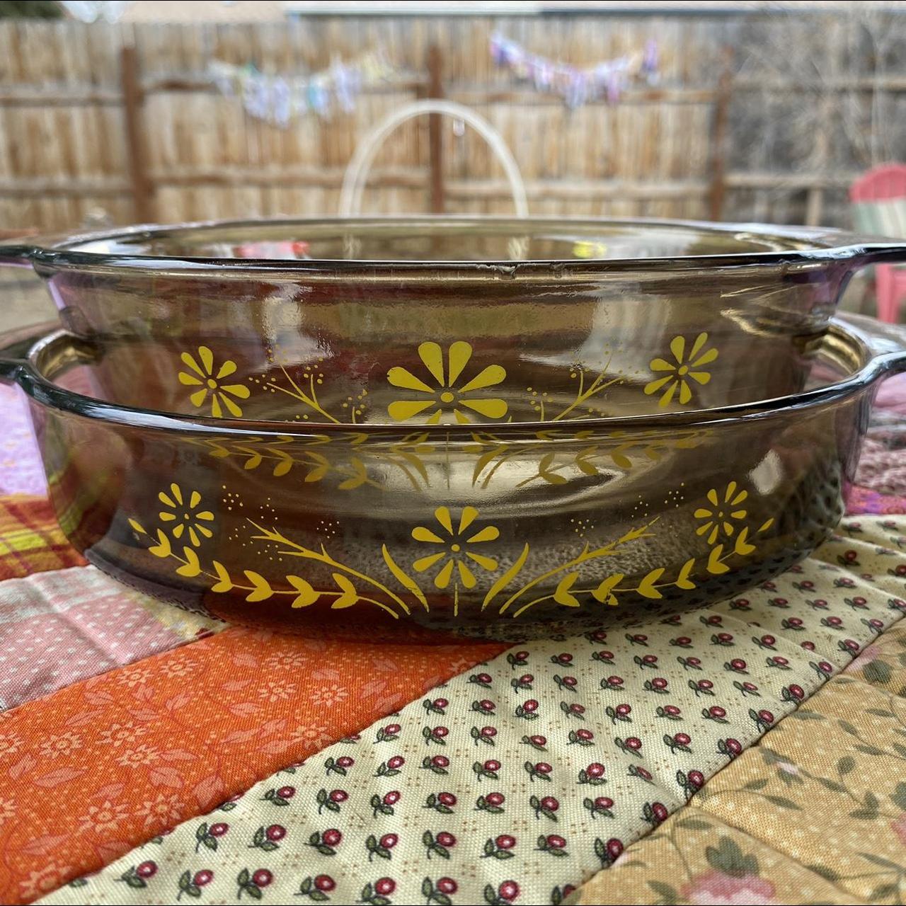 Yellow Glasbake Casserole Dish. Vintage Yellow Glass Pan. Glasbake