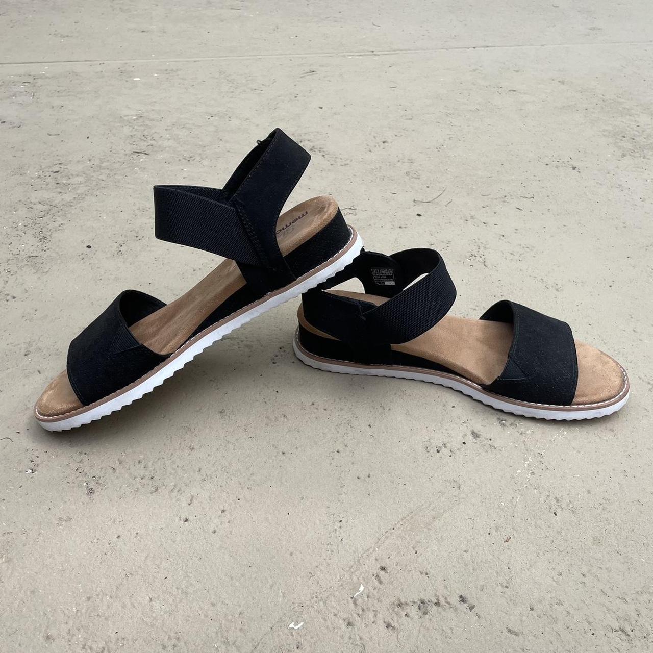 Black memory foam sandals best sale