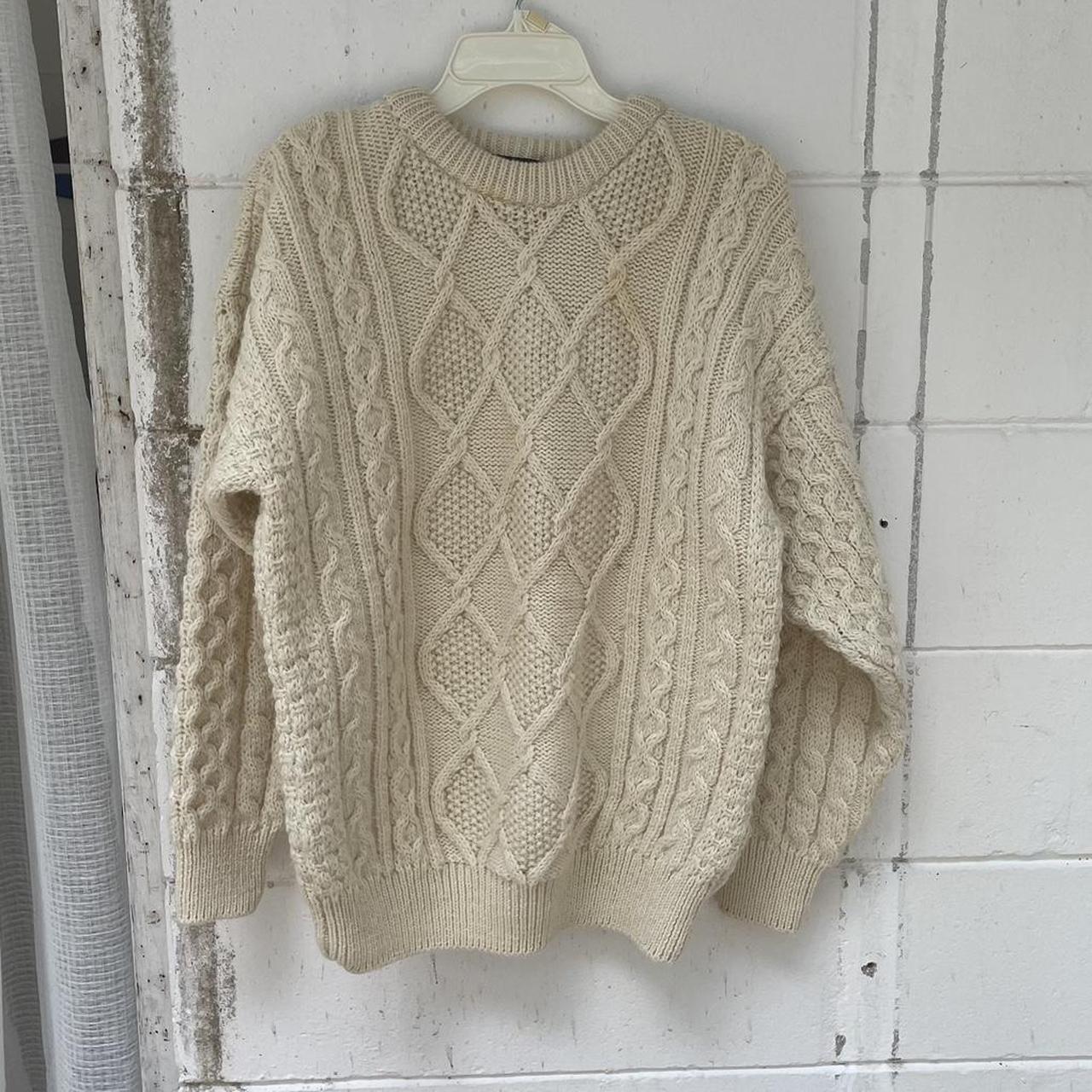 Vintage Wool Irish Fishing Sweater Authentic cozy - Depop