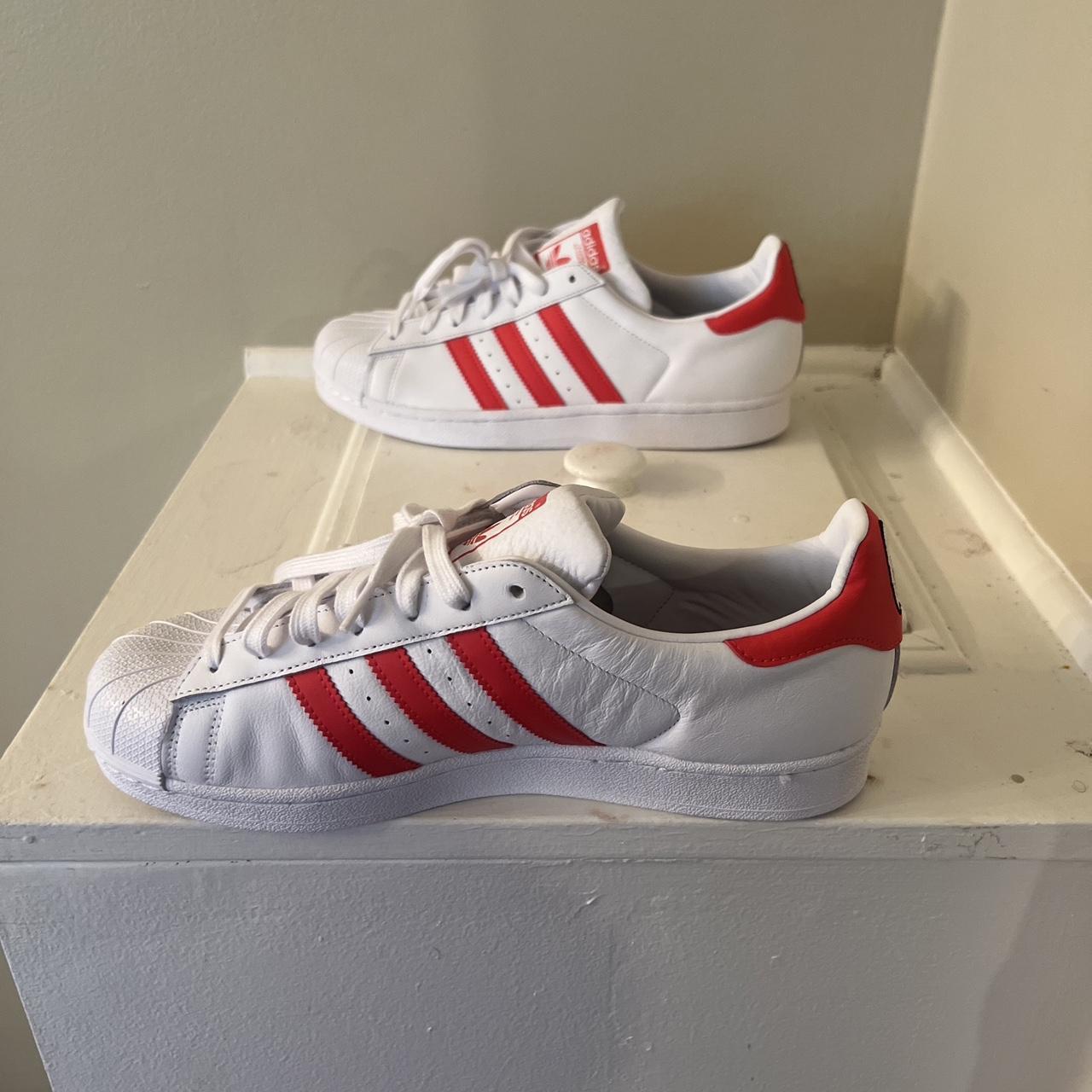 Mens adidas hotsell superstar red stripe