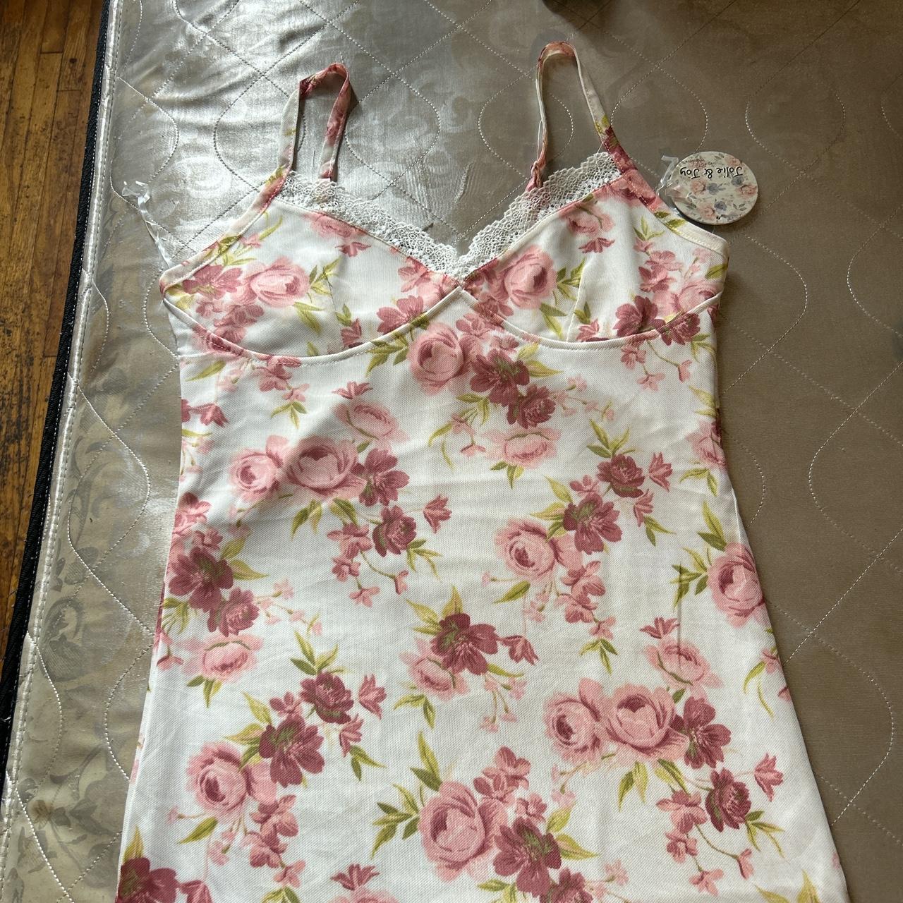 pink rose dress brand new / still has tag on... - Depop