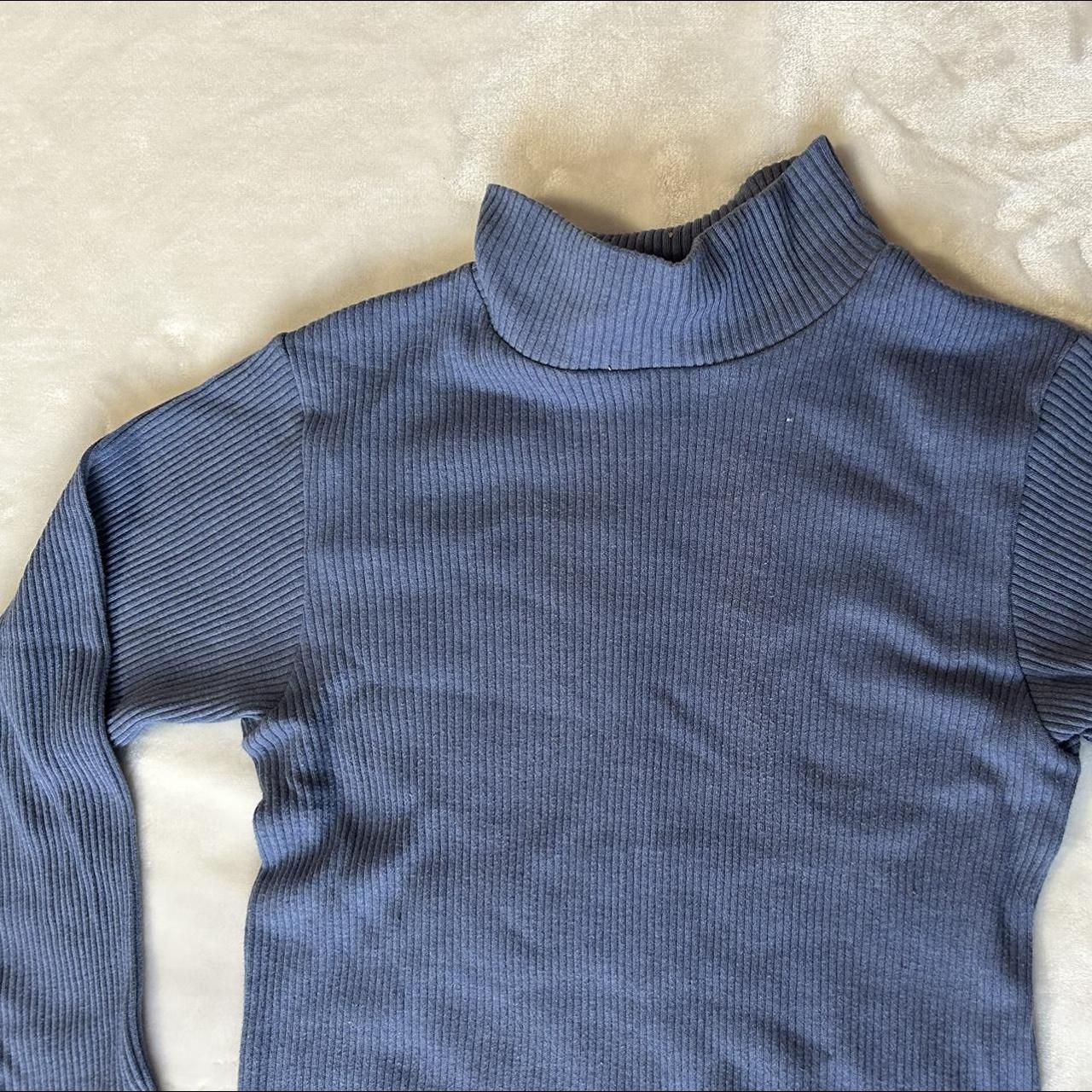 blue mock neck long sleeve color is more like the... - Depop