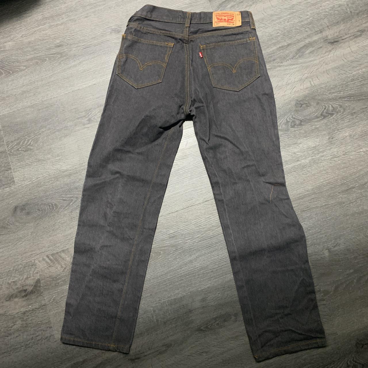 Dark Grey 501 Levi Jeans (34W - 30L) - Depop