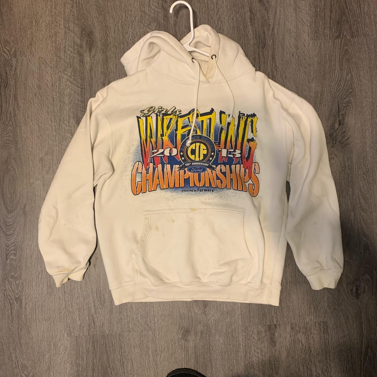 Girls Wrestling CIF CHAMPIONSHIP White Hoodie Size Depop