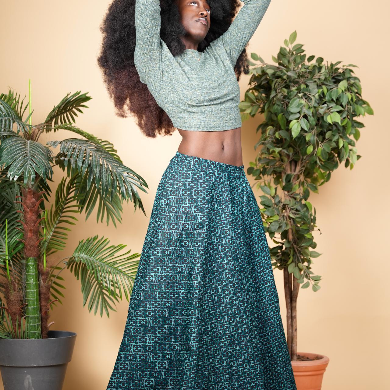 Ankara Green Maxi Skirt Style Maxi long. Depop