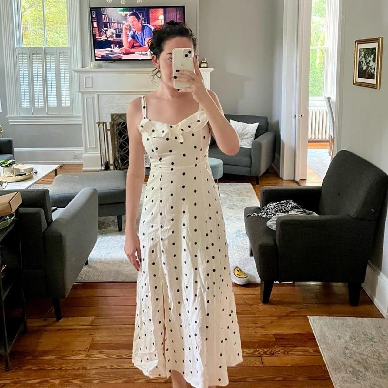 Old navy white polka dot dress online