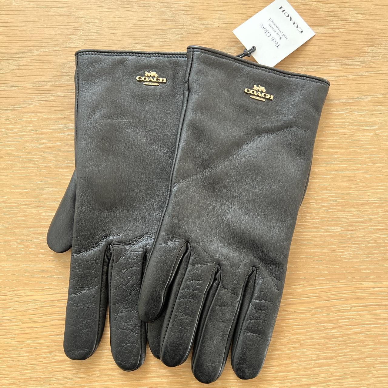 Womens Coach authentic Leather Black Gloves