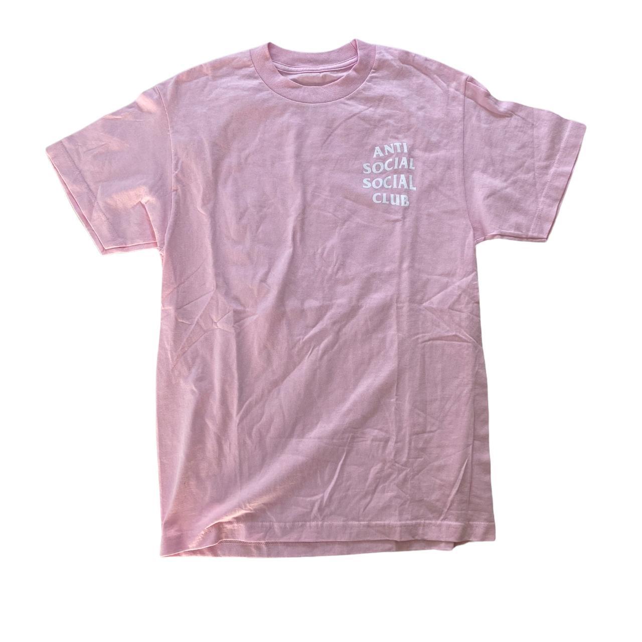 Anti Social Social Club Men's Pink and White T-shirt | Depop