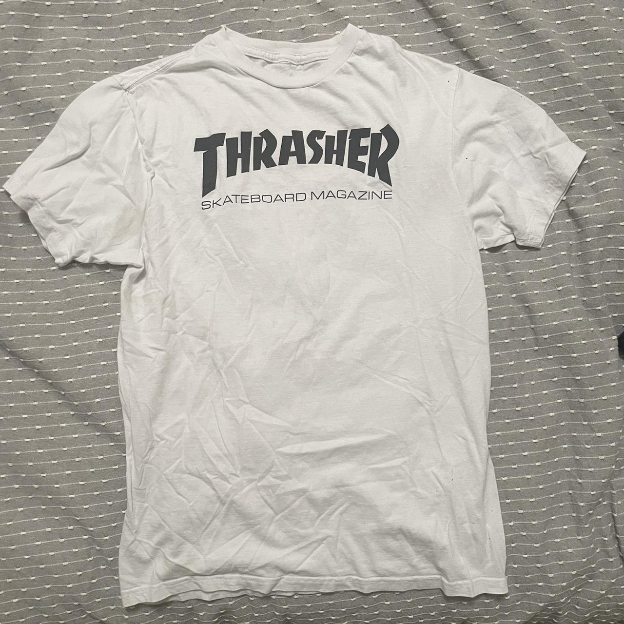 Thrasher Men's White T-shirt | Depop