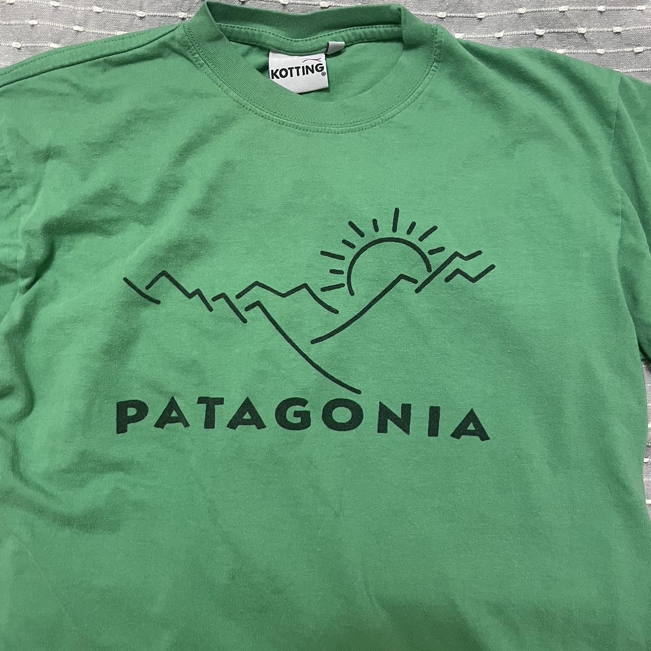 Vintage Patagonia mountains t-shirt. Size kids... - Depop