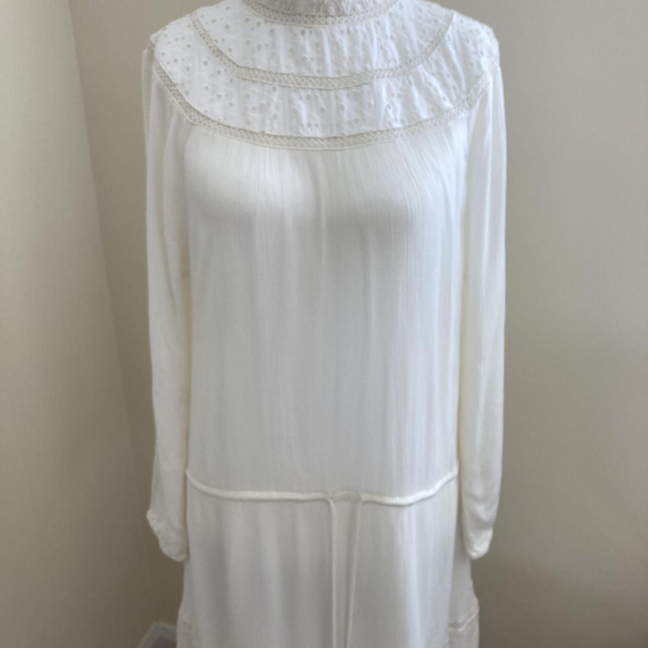 Laura Ashley white midi dress high broderie anglaise... - Depop