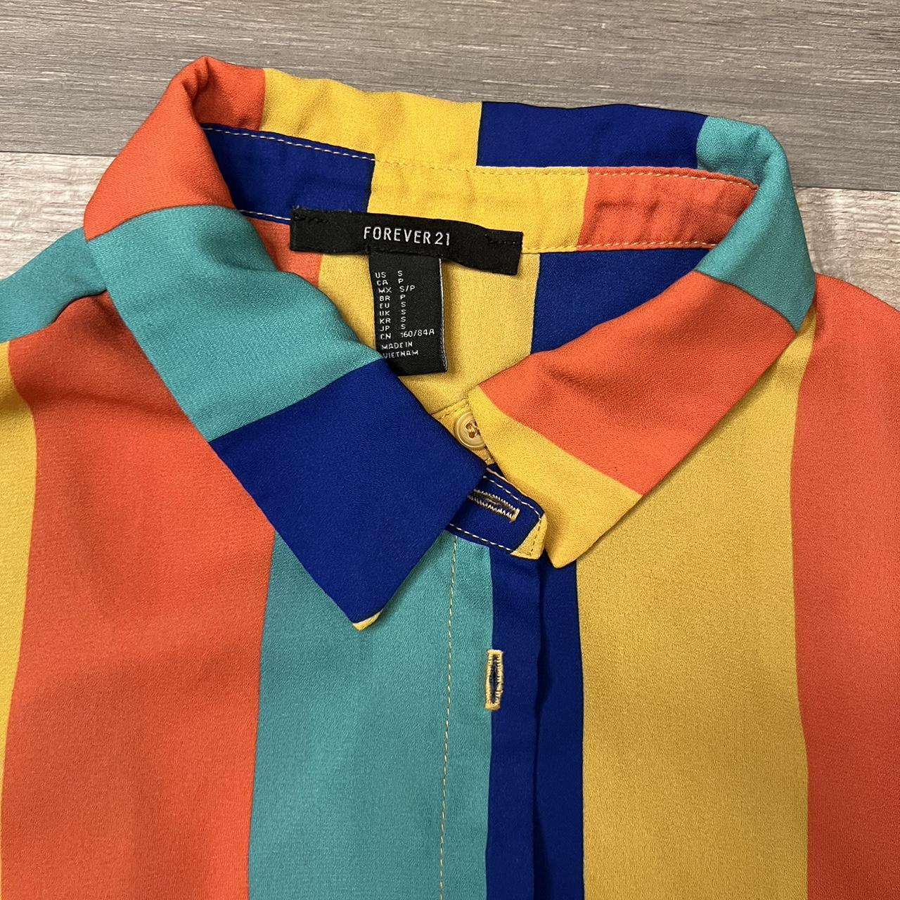 rainbow button up shirt forever 21