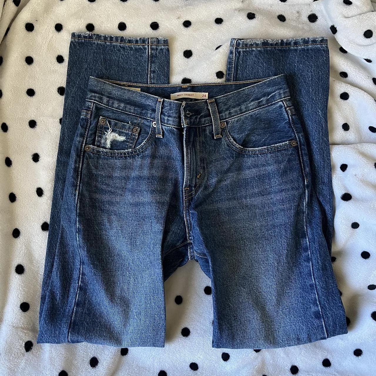 levis premium middy straight leg jeans size 24, 30... - Depop