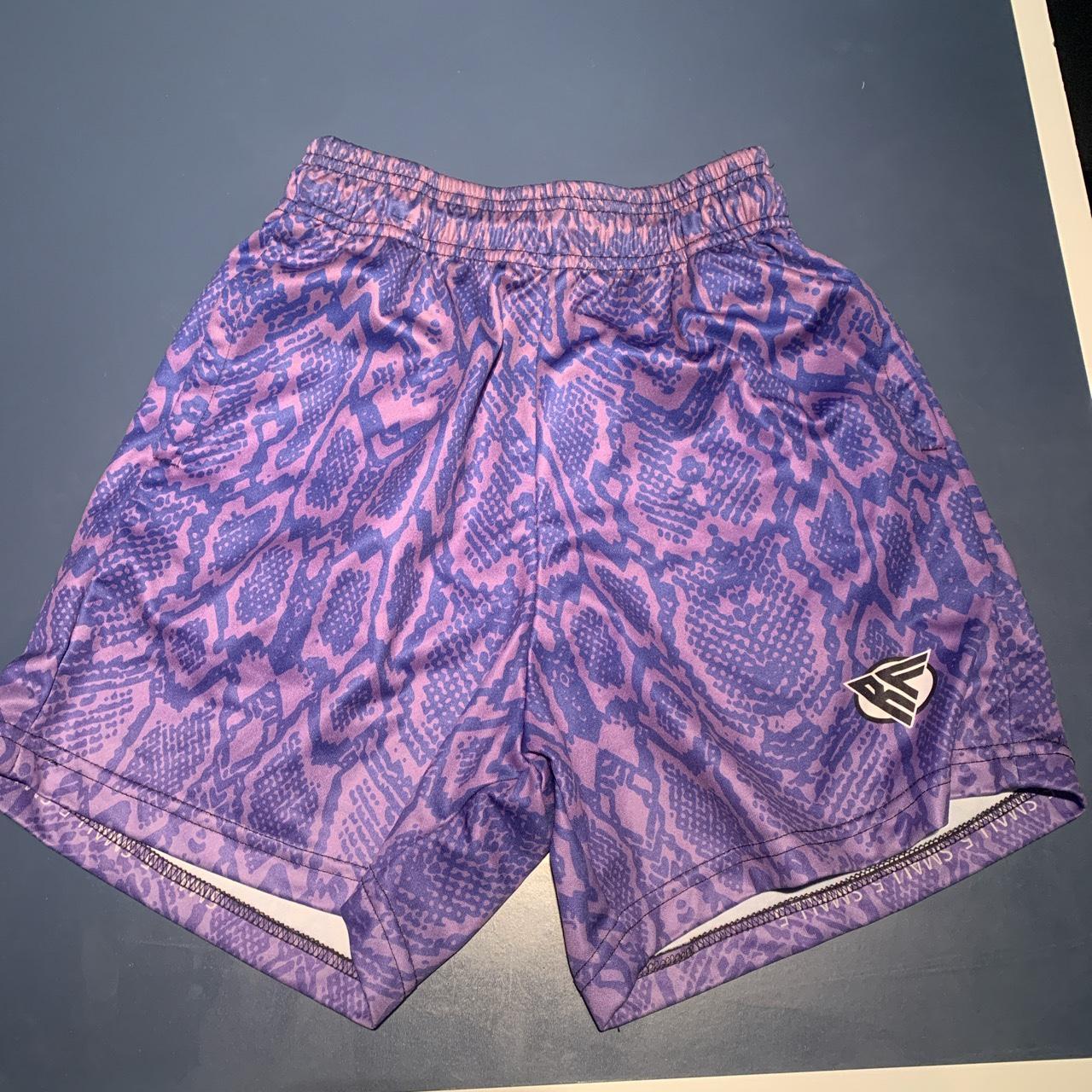 “RF” 5” purple snakeskin shorts - Depop