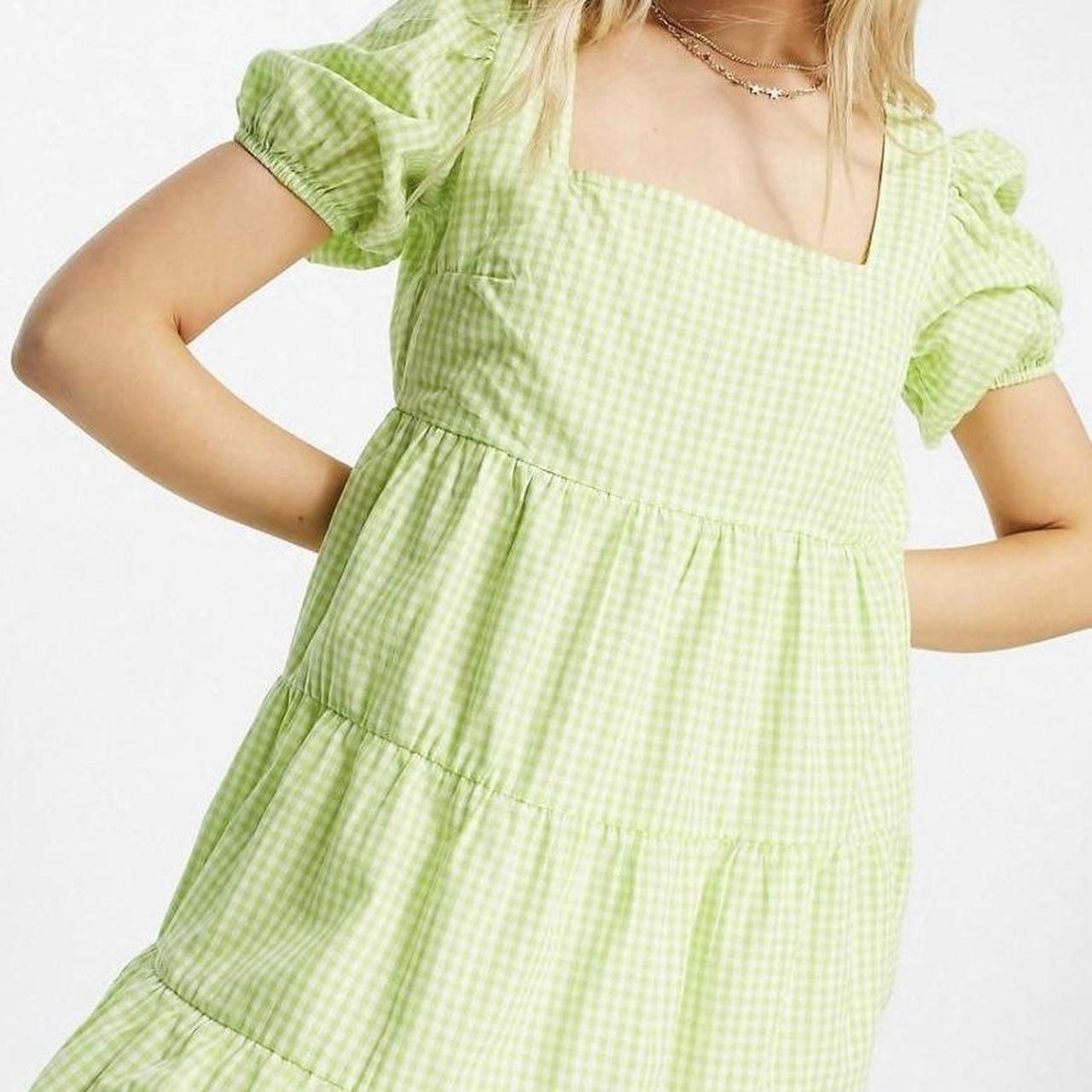 Lime green gingham outlet dress