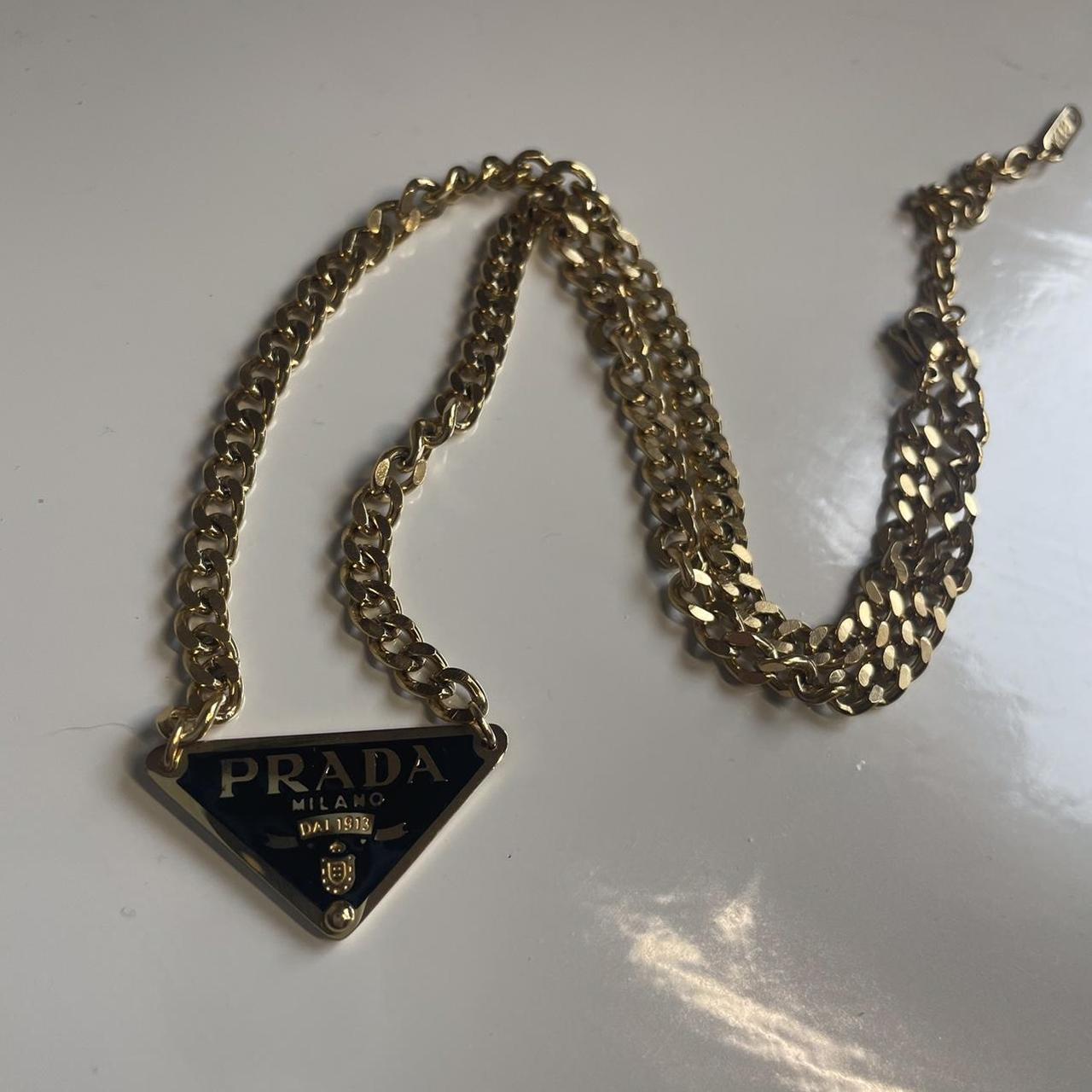 Prada Enamel Triangle Bracelet in Metallic | Lyst Canada
