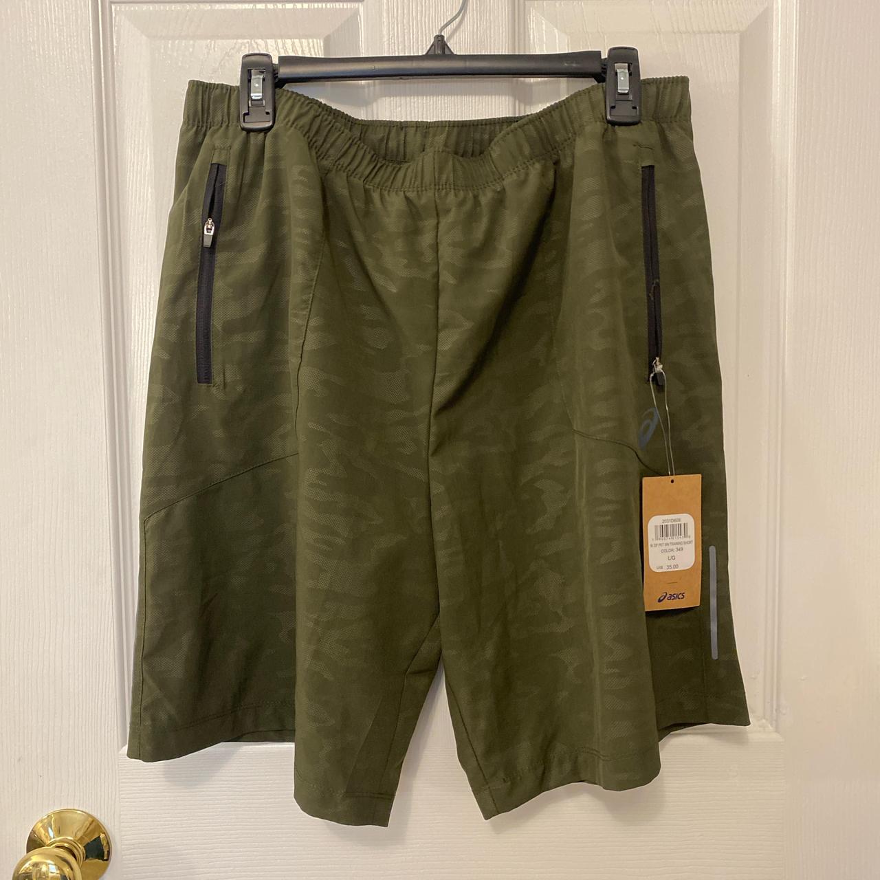 camo asics mens shorts - brand new - pockets w | Depop