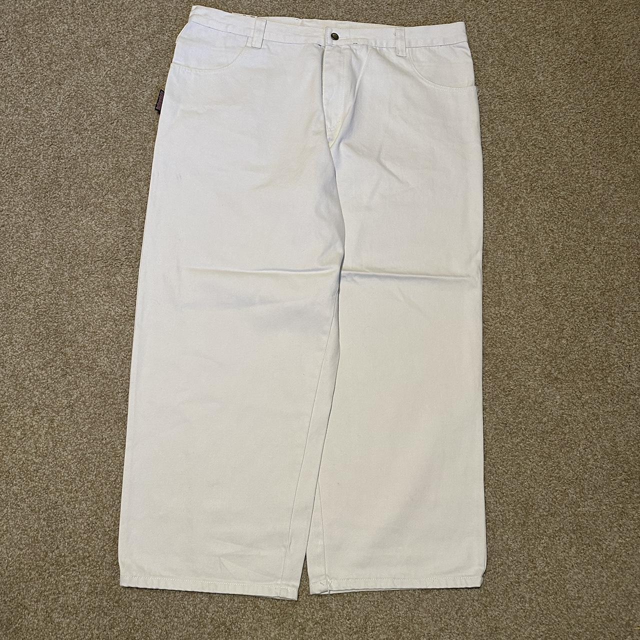 white interstate jeans size 42 wideleg baggy mf... - Depop