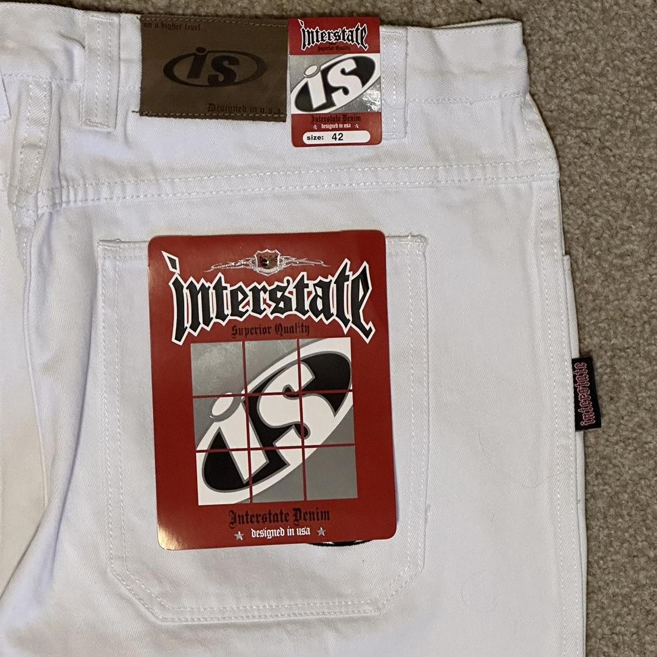 white interstate jeans size 42 wideleg baggy mf... - Depop