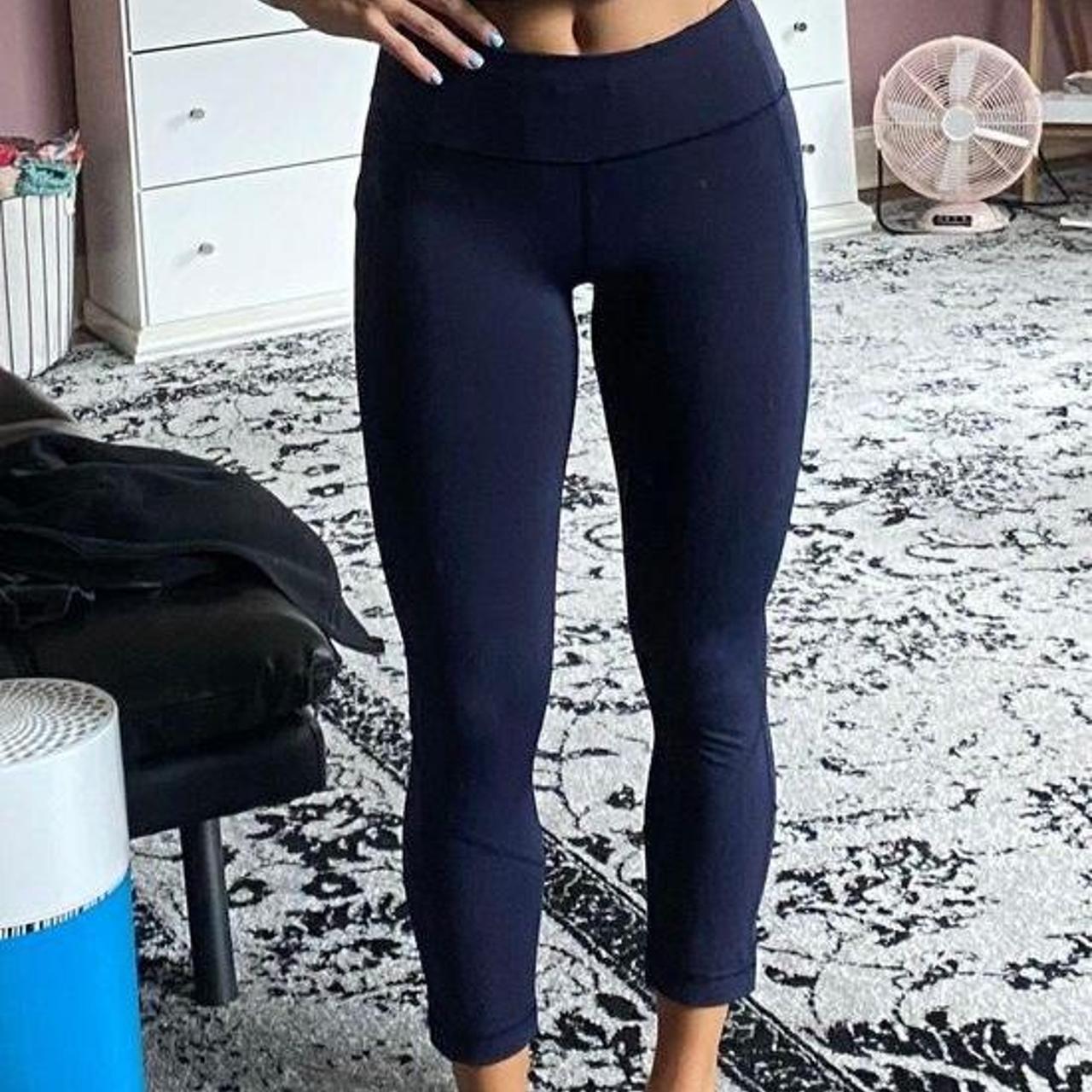 RBX mid rise leggings Navy blue with green/blue - Depop