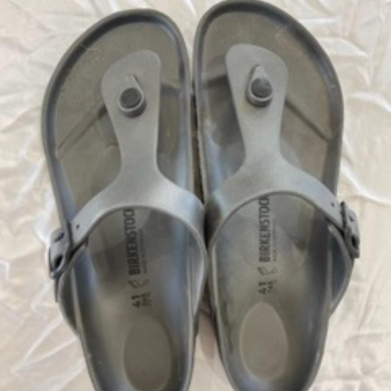 Silver best sale rubber birkenstocks