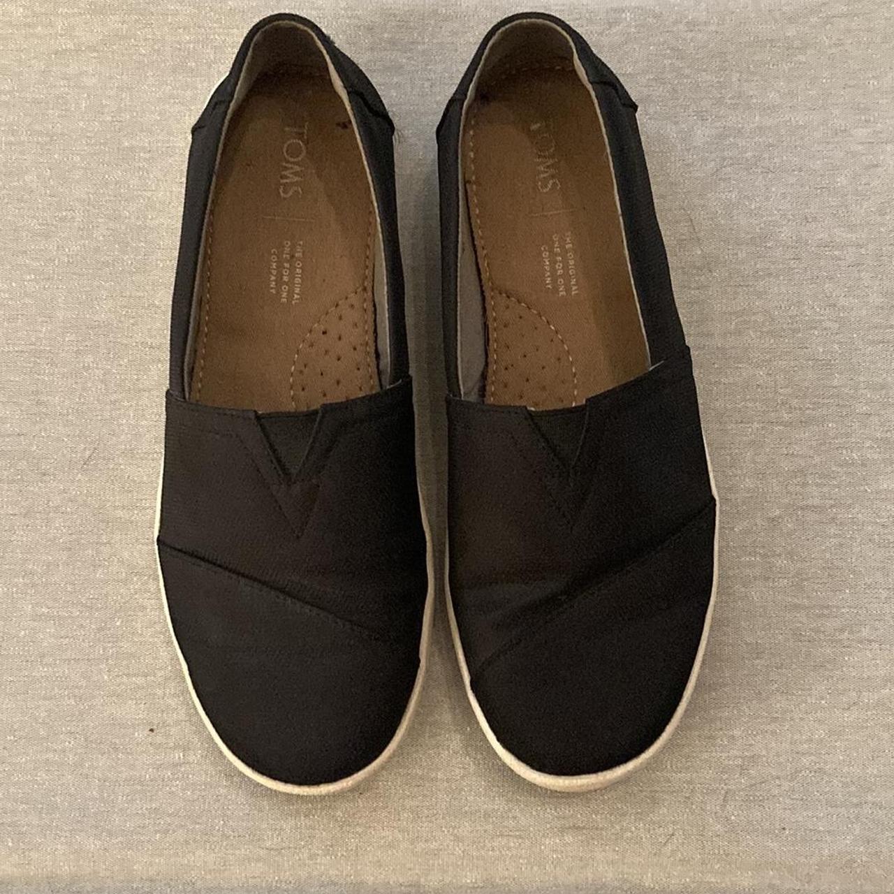 Toms black 2024 leather avalon women's