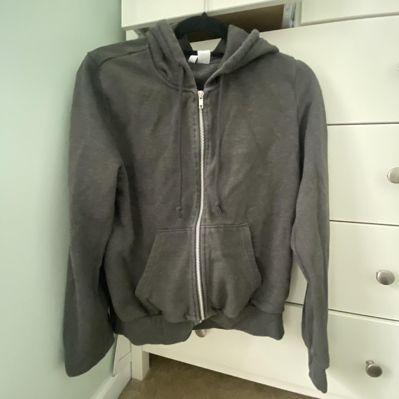 H&M Zip-up Hoodie Charcoal Gray *unsure of... - Depop